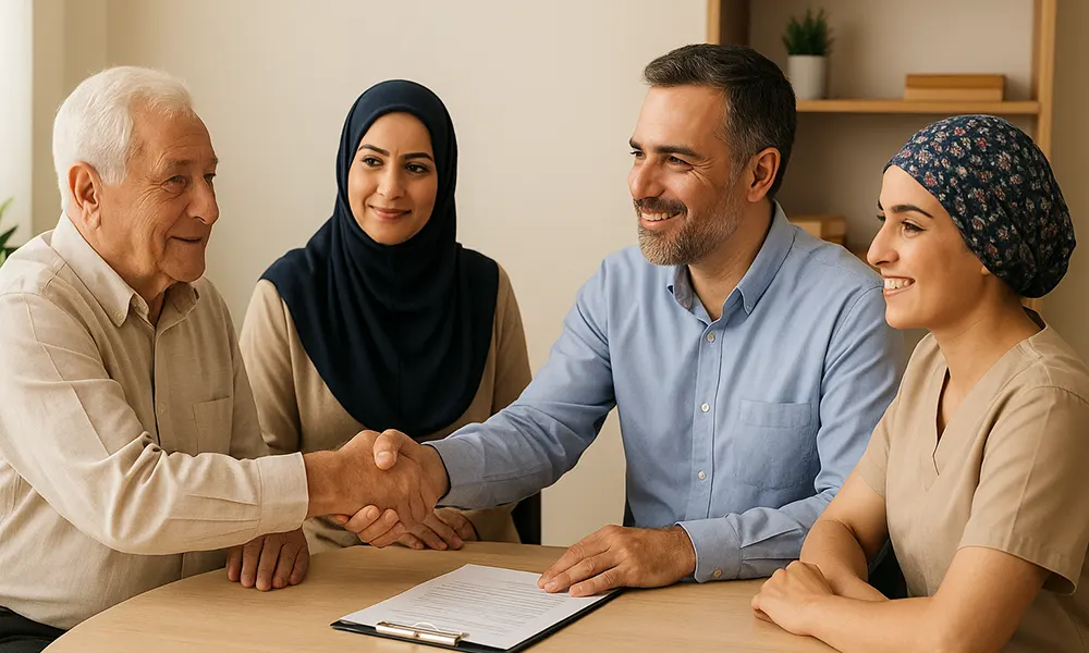 ثبت درخواست پرستار سالمند در دفتر موسسه؛ تعامل محترمانه و حرفه‌ای