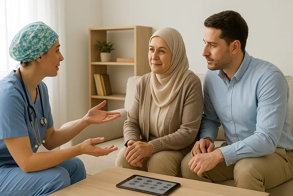  مشاوره و توضیح خدمات پرستاری سالمندان در منزل برای خانواده