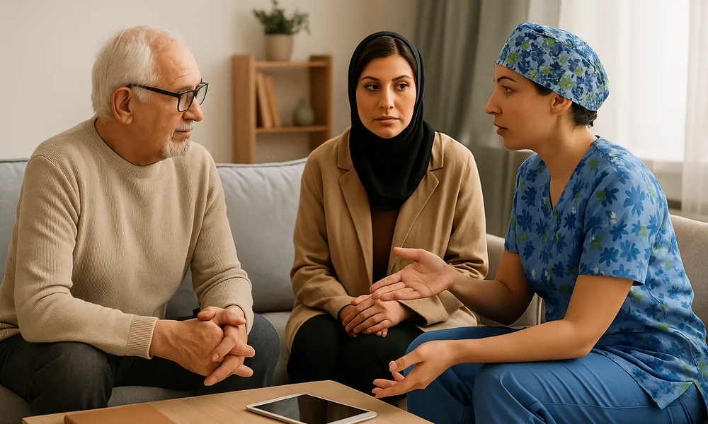 مشاوره خانواده با پرستار درباره برنامه تماموقت