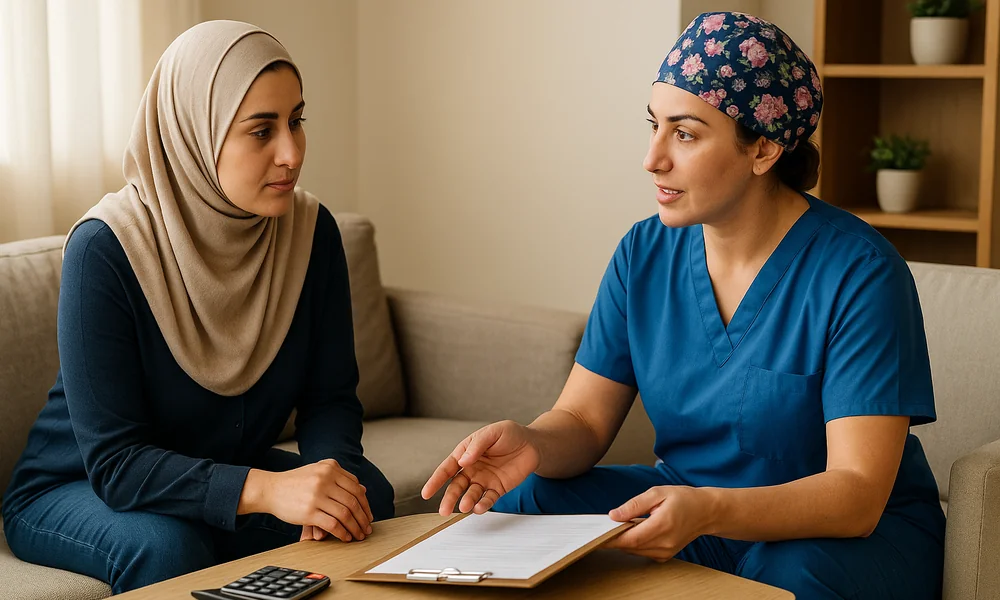 گفتوگوی حرفهای درباره هزینه و قرارداد در منزل سالمند