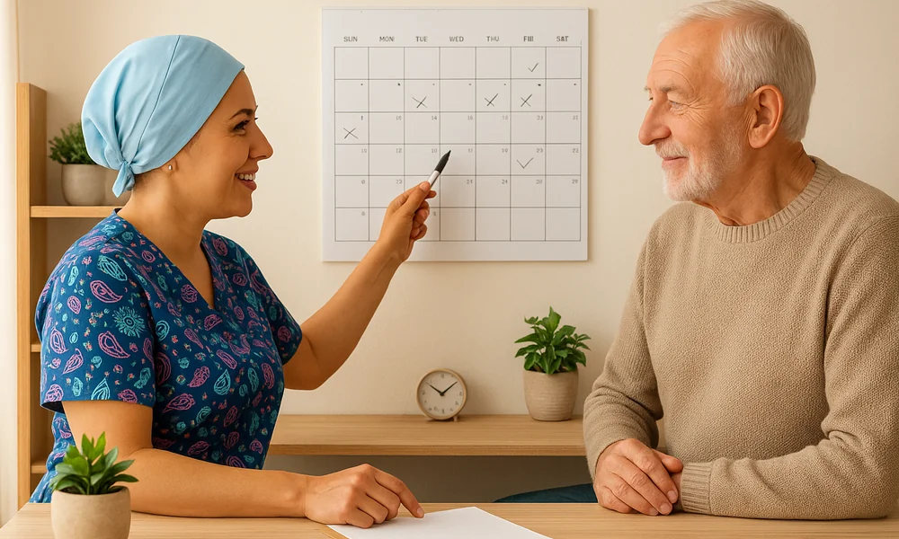 برنامه‌ریزی شیفت‌های ساعتی روی تقویم در محیط خانه
